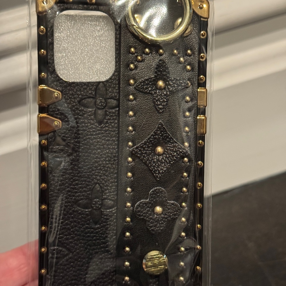 New Luxury inspired Black and Gold iPhone 12 mini Case in packaging.